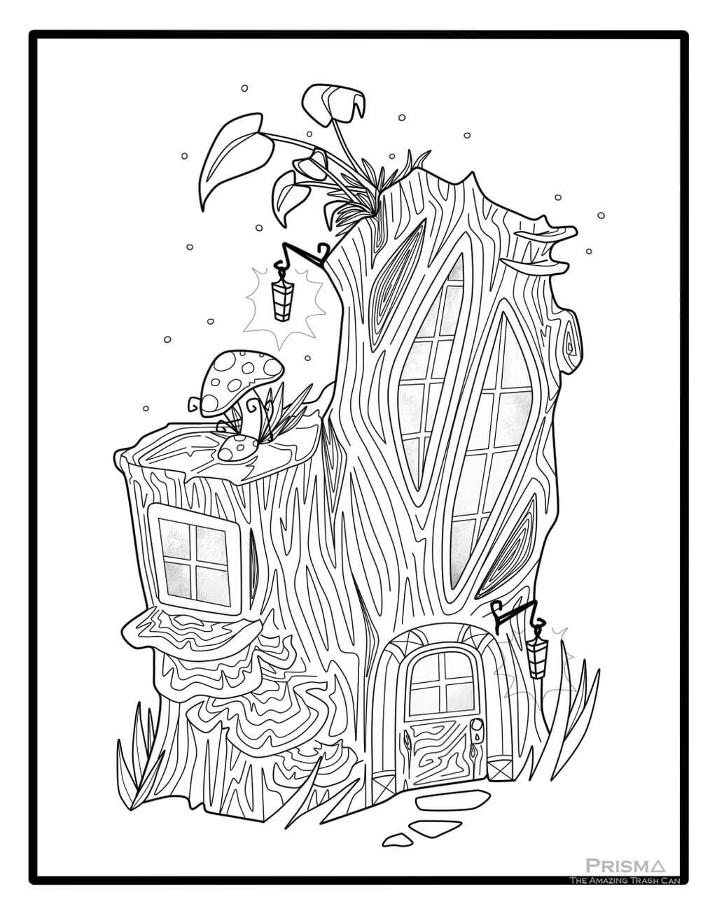 Dibujo de Casa de Hadas Perfecta para Colorear