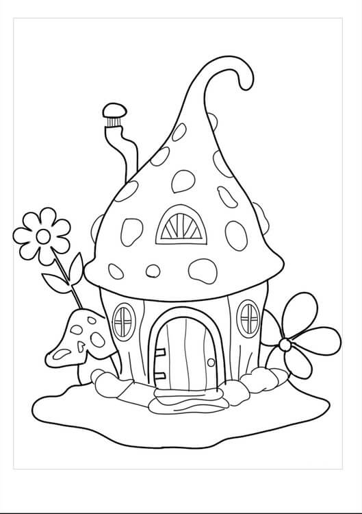Dibujo de Casa Sencilla para Colorear