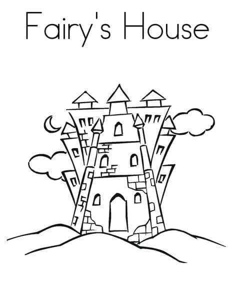 Dibujo de Casa de Hadas para Colorear