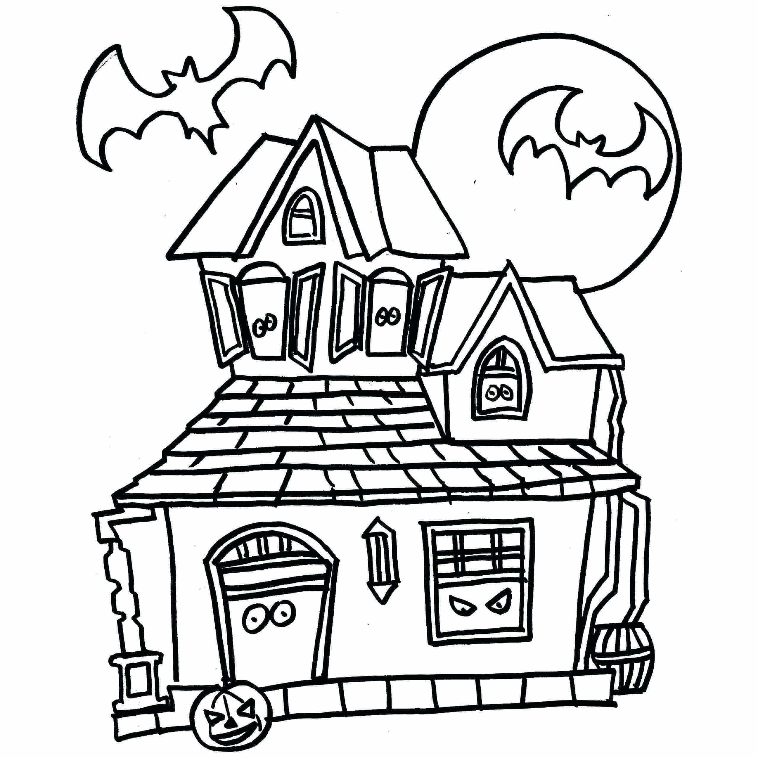 Dibujo de Imagen de la Casa Embrujada de la Sede Central para Colorear