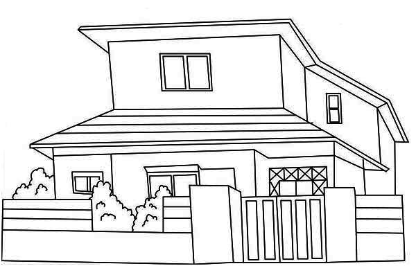 Dibujo de Casa Japonesa para Colorear