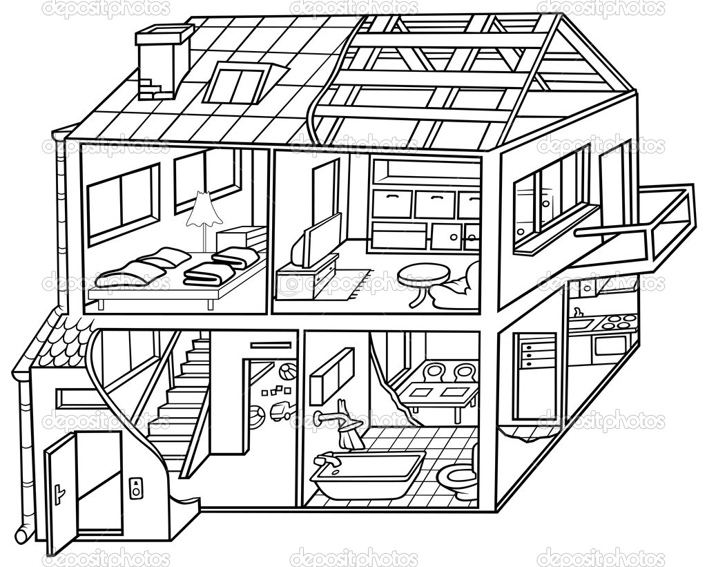 Dibujo de Estructura de la Casa para Colorear