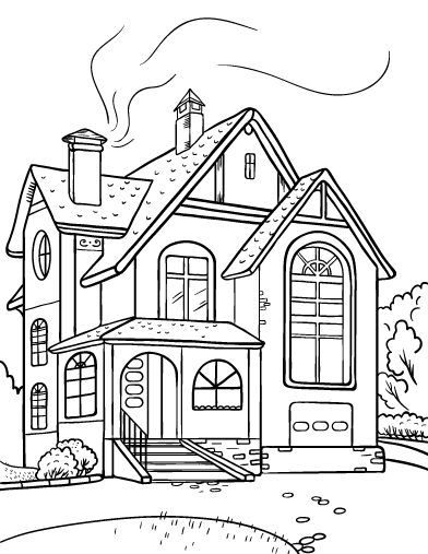 Dibujo de Villa Antigua para Colorear