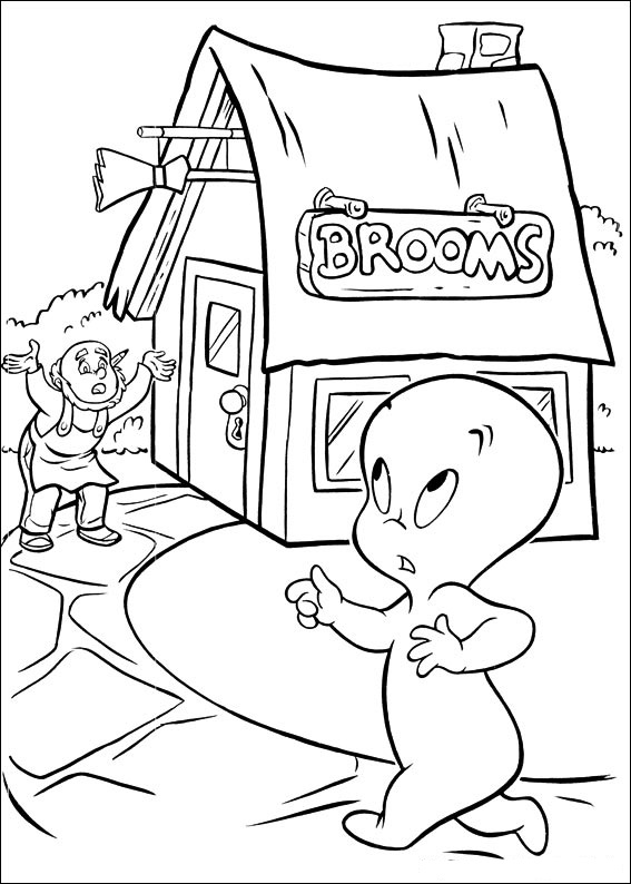 Dibujo de Casa de Escobas para Colorear