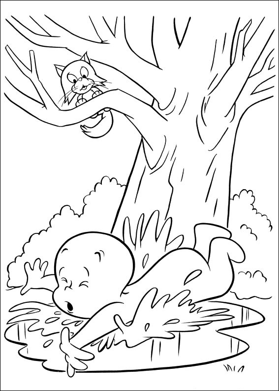 Dibujo de Casper Caido para Colorear