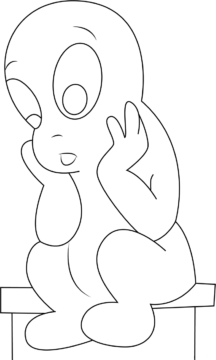 Dibujo de Casper Triste para Colorear