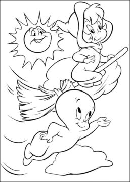 Dibujo de Casper y Wendy para Colorear
