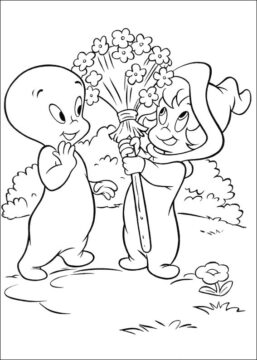 Dibujo de Palo de Escoba de Flores para Colorear