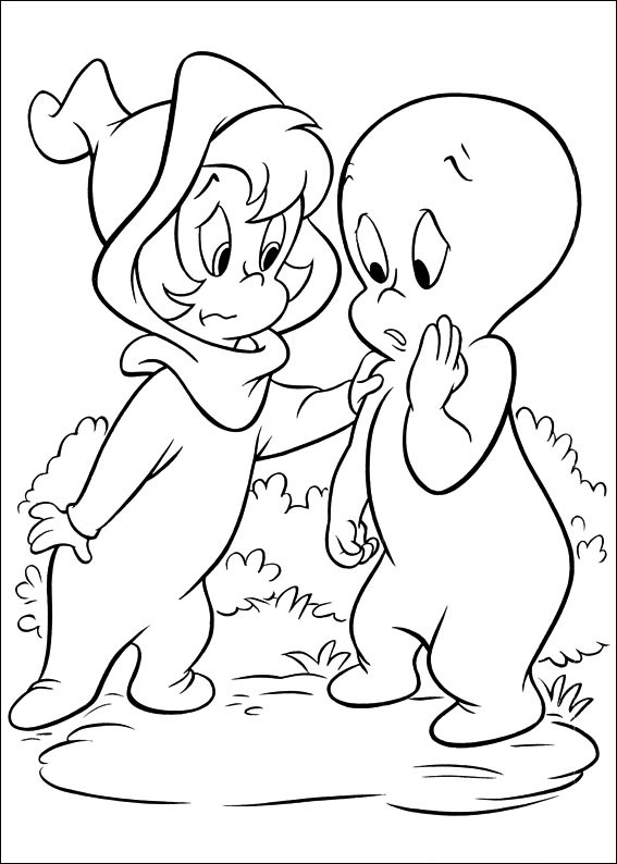 Dibujo de Wendy Triste y Casper para Colorear