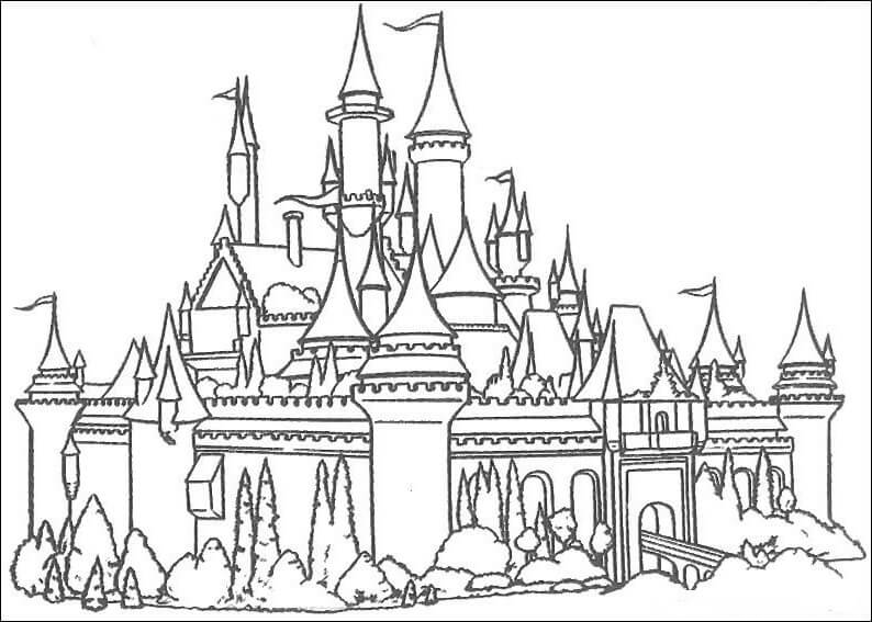 Dibujo de Adorable Castillo para Colorear