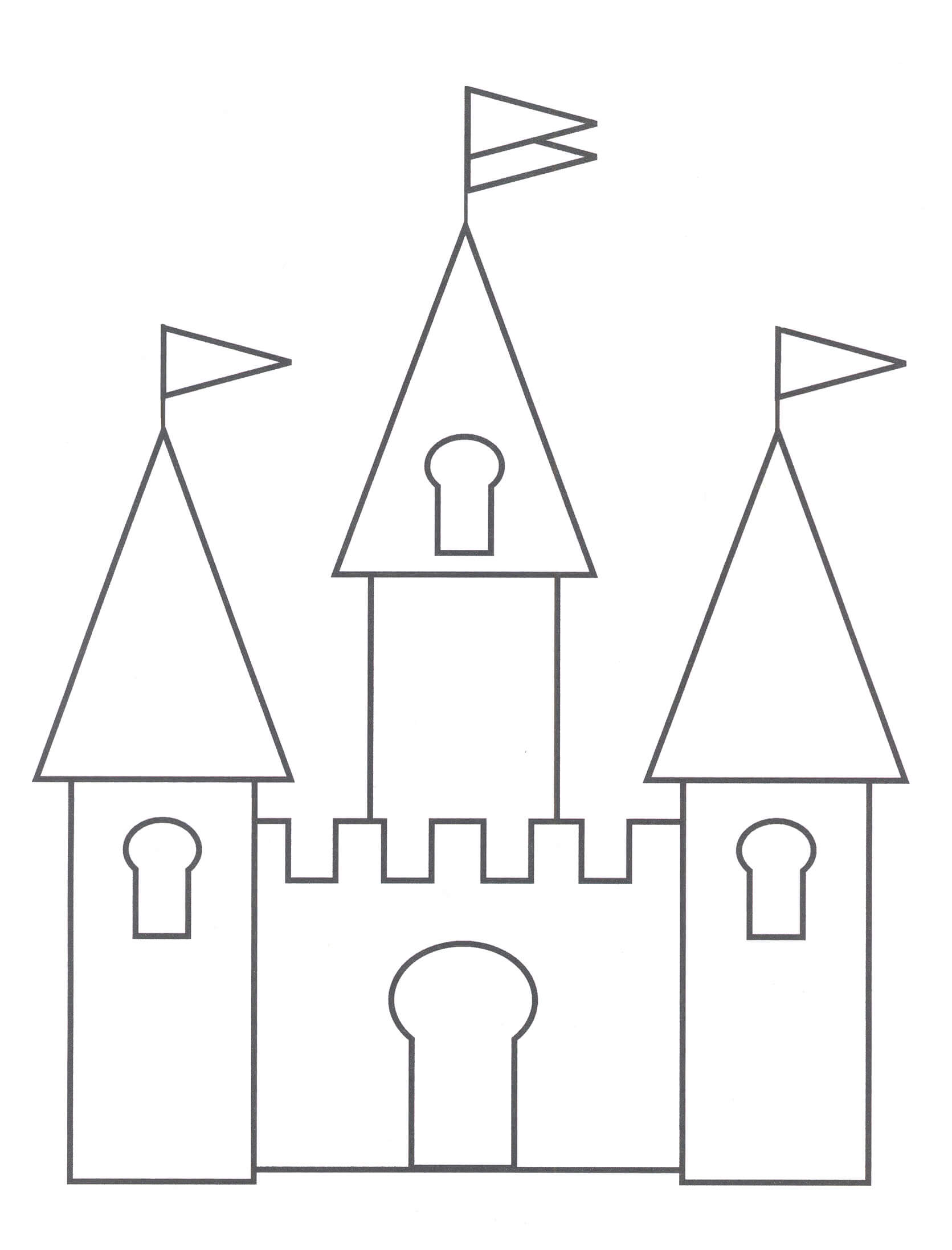 Dibujo de Castillo Fcil para Colorear
