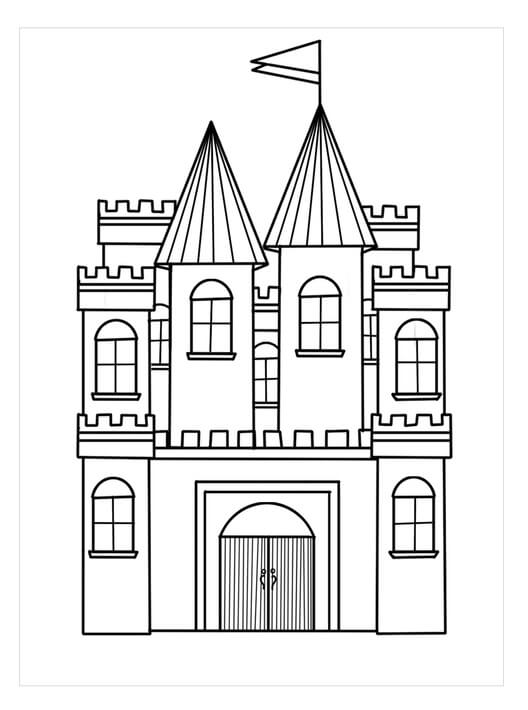 Dibujo de Castillo Imprimible para Colorear