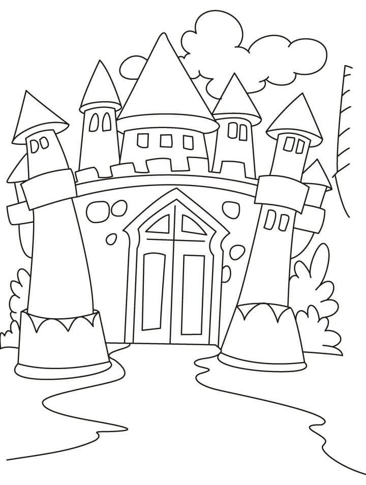 Dibujo de Castillo Libre para Colorear