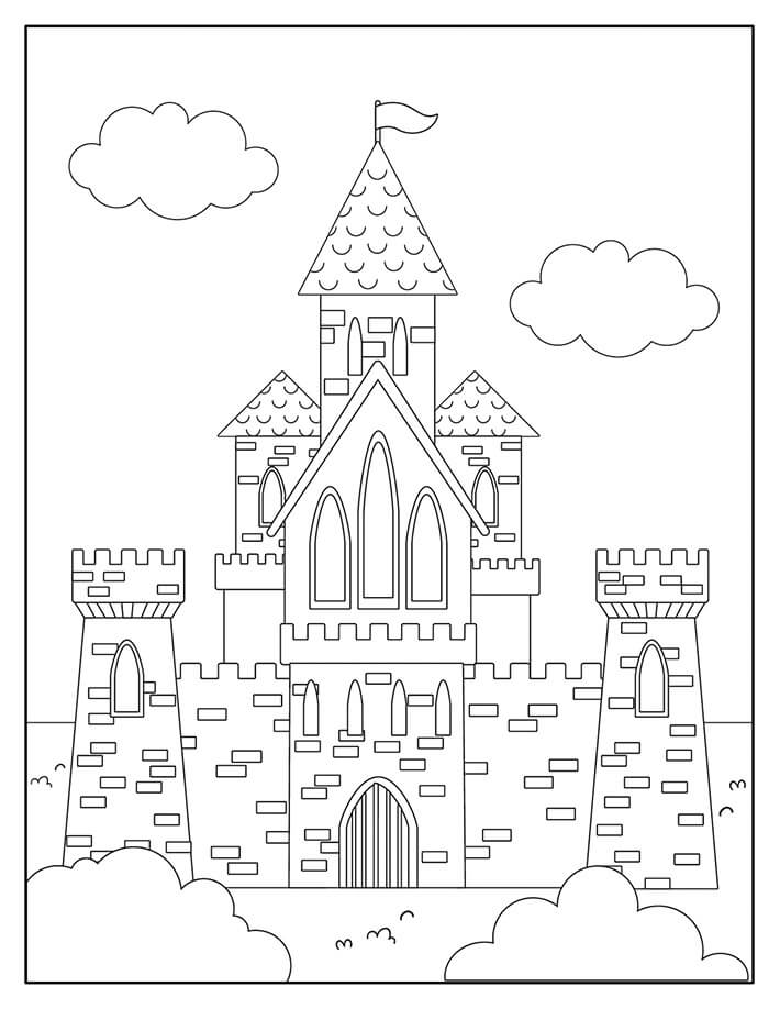 Dibujo de Castillo Mgico y Majestuoso para Colorear