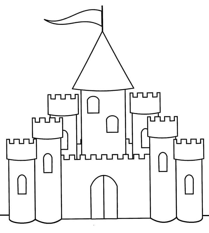 Dibujo de Castillo Perfecto para Colorear