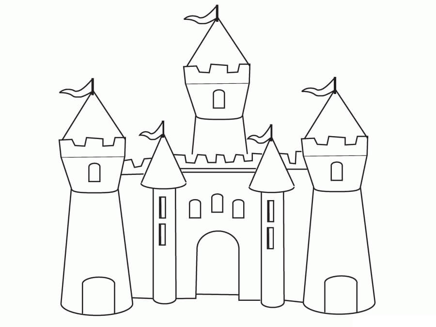 Dibujo de Castillo de Cuento de Hadas para Colorear