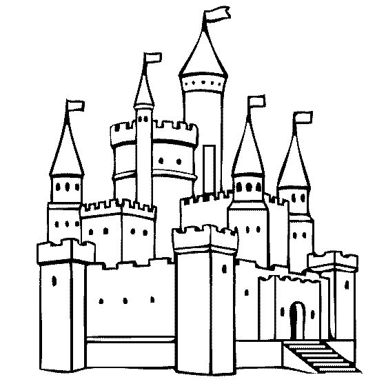 Dibujo de Castillo de Dibujo Bsico para Colorear