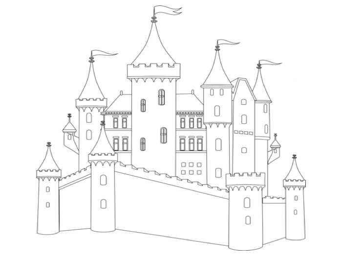 Dibujo de Impresionante Castillo para Colorear
