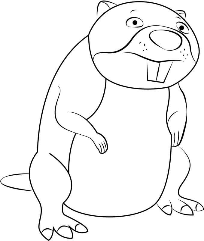 Dibujo de Chompy el Castor para Colorear