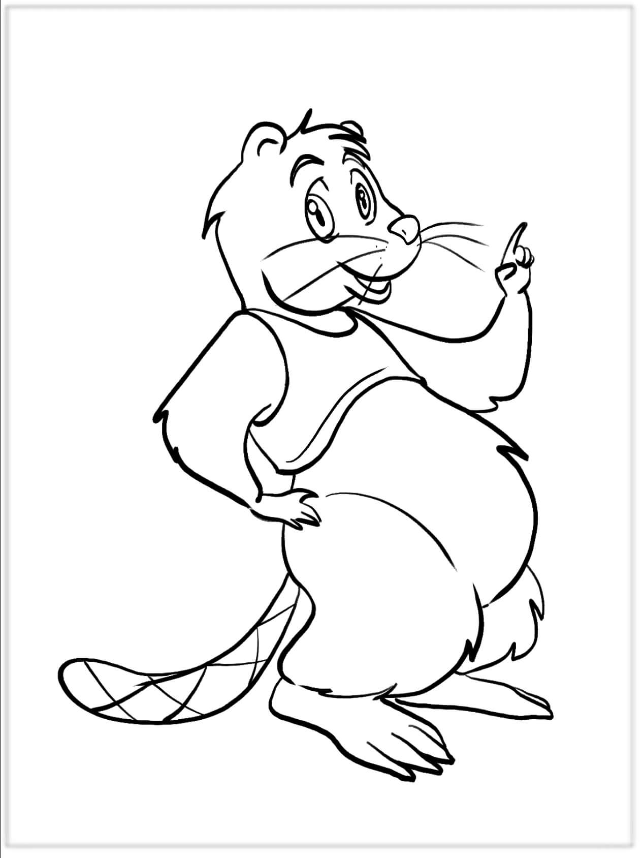Dibujo de Diversin de Castor para Colorear