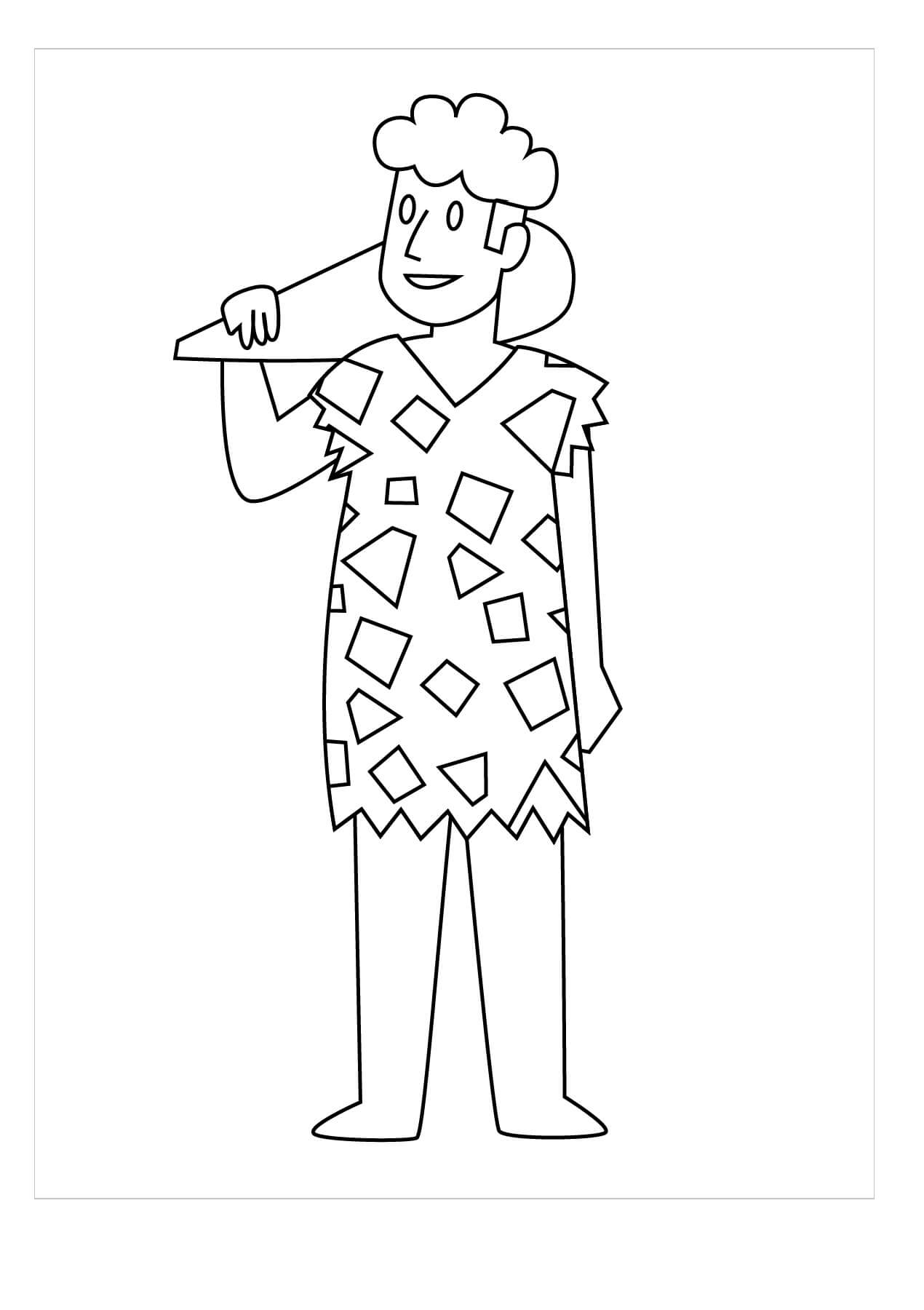 Dibujo de Capitn Bsico Hombre de las Cavernas para Colorear