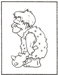 Dibujo de Hombre de las Cavernas Divertido para Colorear