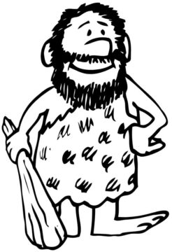 Dibujo de Hombres de las Cavernas Sonriendo para Colorear