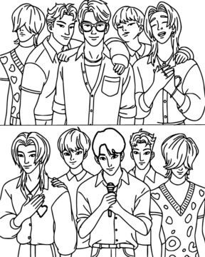 Dibujo de Imgi 10 Kpop Demon Hunters Saja Boys Coloring Page para Colorear