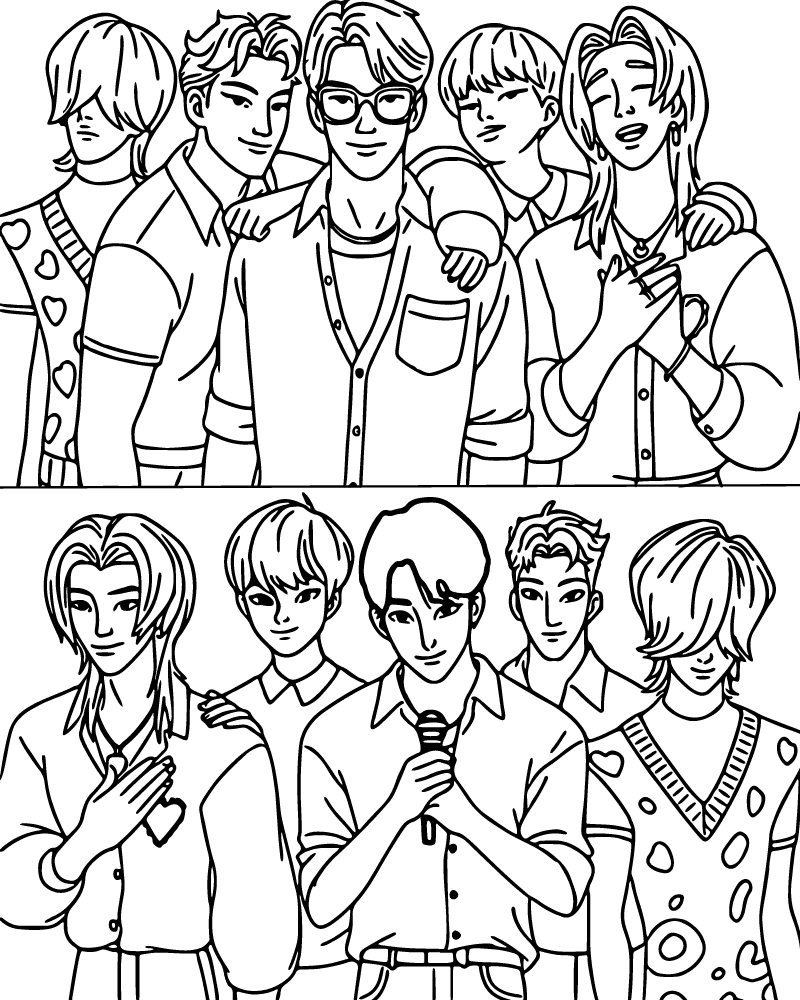 Dibujo de Imgi 10 Kpop Demon Hunters Saja Boys Coloring Page para Colorear