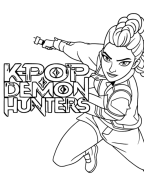 Dibujo de Imgi 12 Kpop Demon Hunters Printable Coloring Page para Colorear