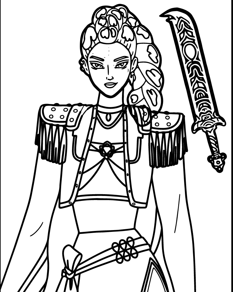 Dibujo de Imgi 13 Kpop Demon Hunters Mira Glaive Cursor Coloring Page para Colorear