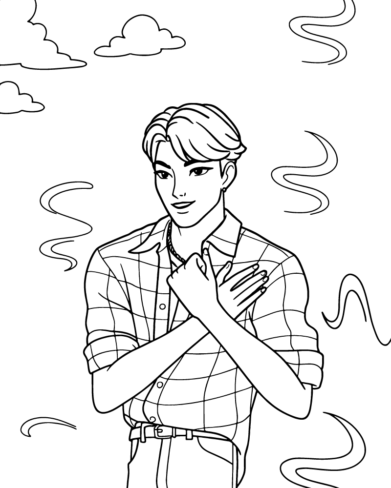 Dibujo de Imgi 15 Kpop Demon Hunters Jinu Printable Coloring Page para Colorear