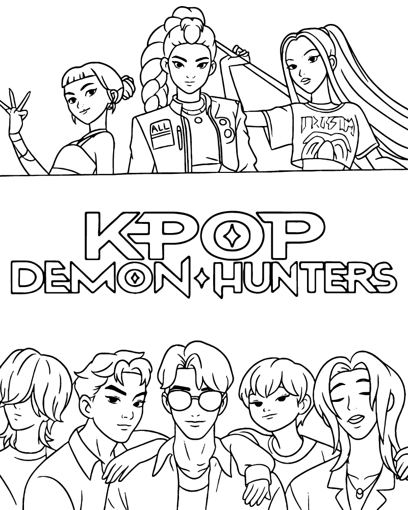 Dibujo de Imgi 17 Kpop Demon Hunters Drawing para Colorear