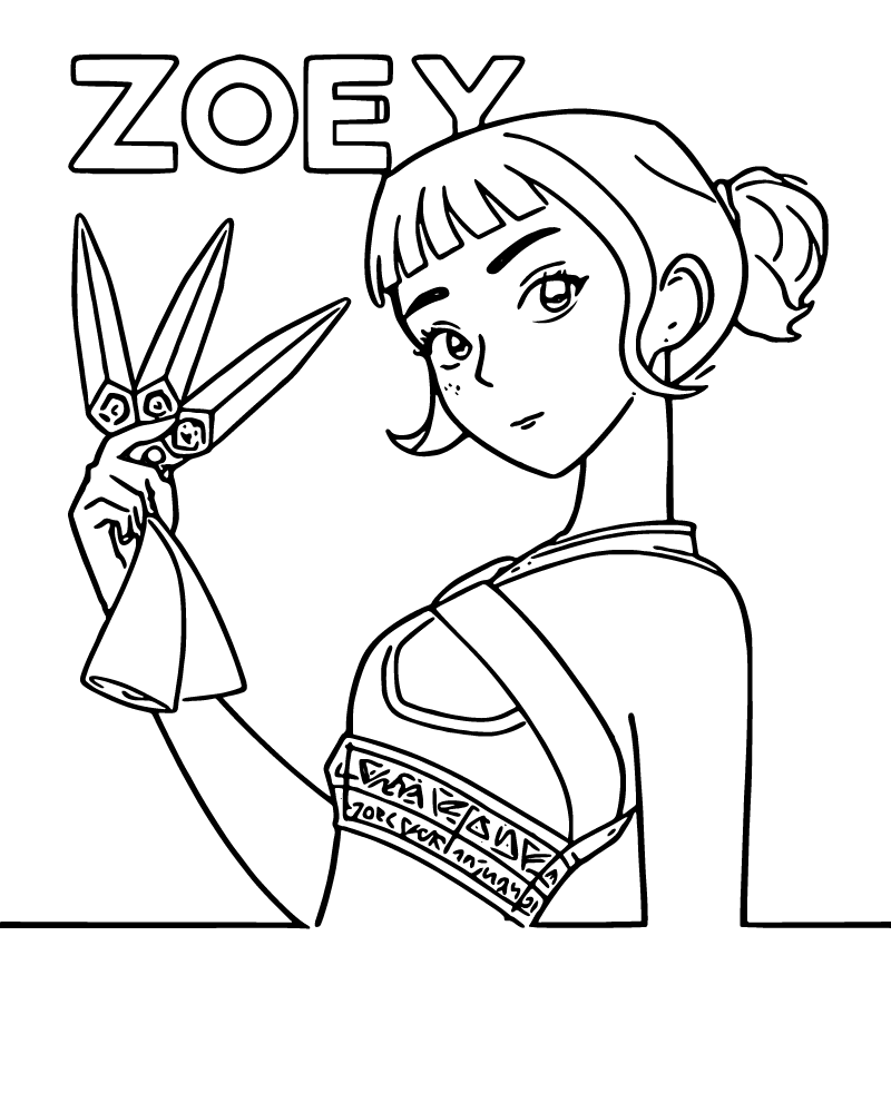 Dibujo de Imgi 2 Zoey Kpop Demon Hunters Coloring Page para Colorear