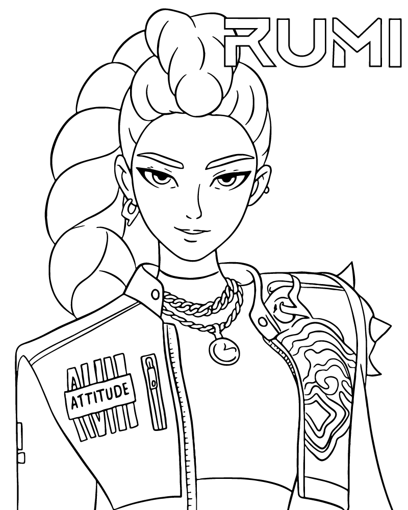 Dibujo de Imgi 4 Rumi Kpop Demon Hunters Coloring Page para Colorear