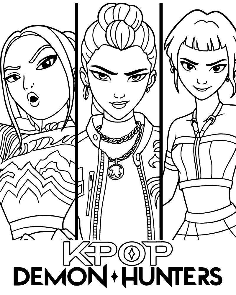 Dibujo de Imgi 5 Printable Kpop Demon Hunters Coloring Page para Colorear