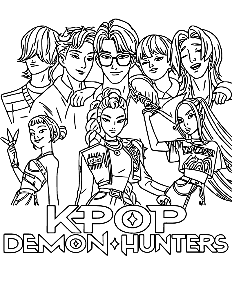 Dibujo de Imgi 6 Printable Coloring Kpop Demon Hunters Coloring Page para Colorear