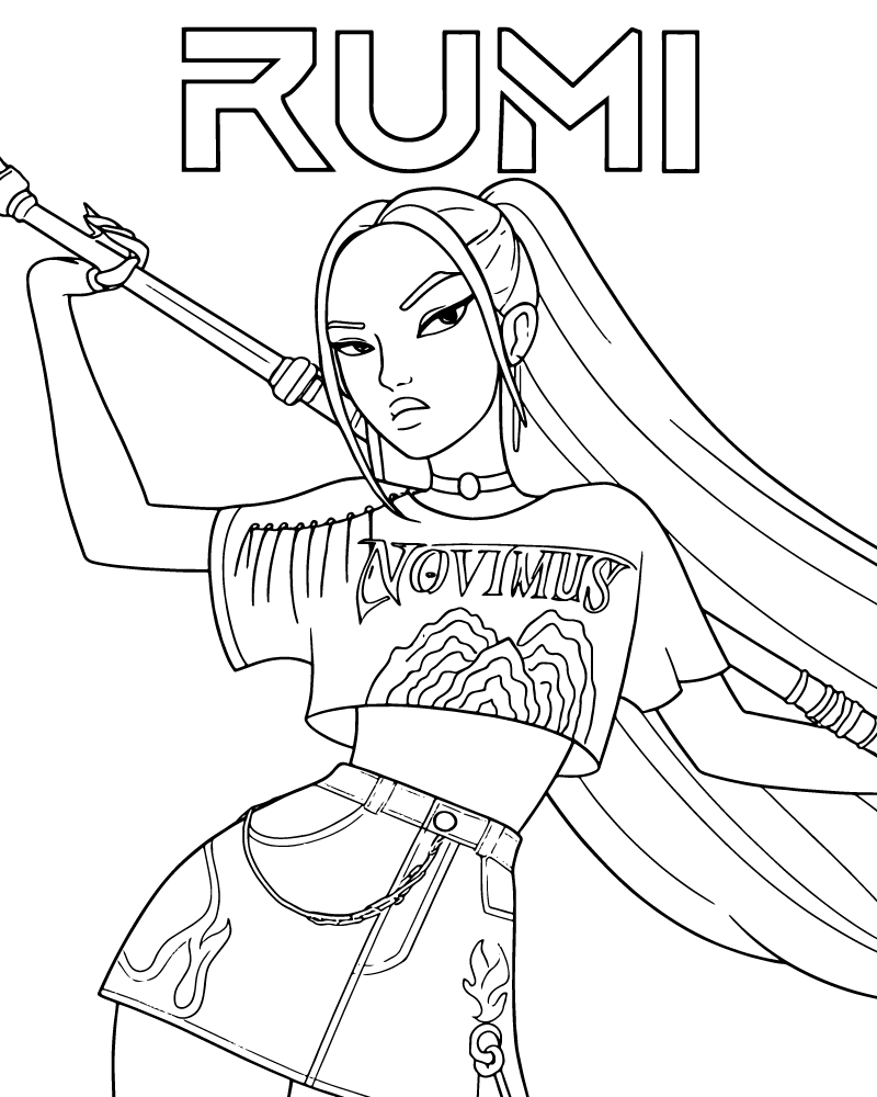 Dibujo de Imgi 8 Rumi Kpop Demon Hunters Coloring Page 2 para Colorear
