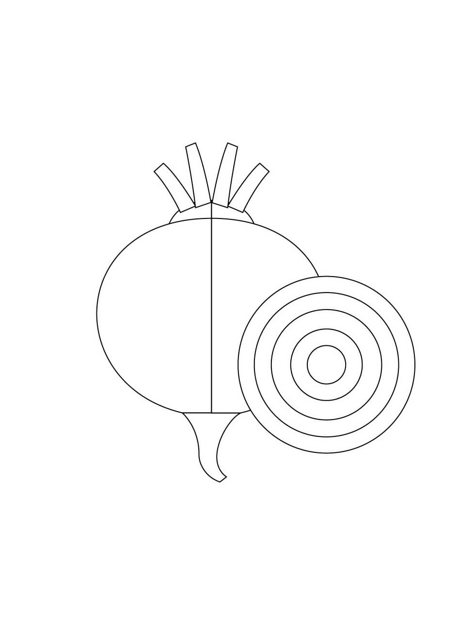 Dibujo de Cebolla Increble para Colorear