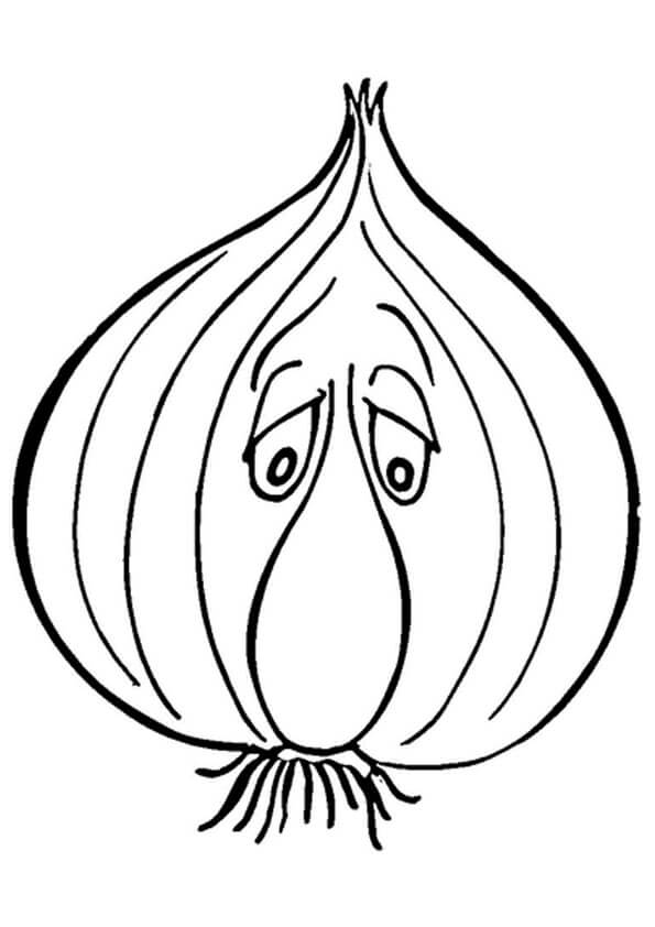 Dibujo de Cebolla Triste para Colorear