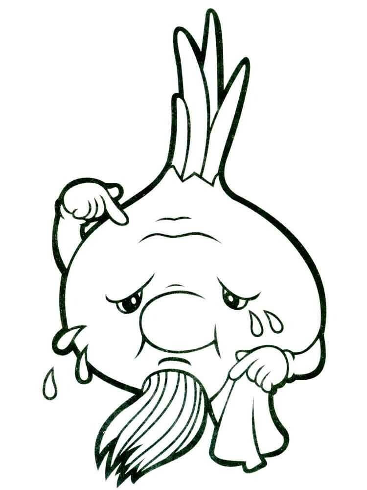 Dibujo de Cebolla Vieja Llorando para Colorear