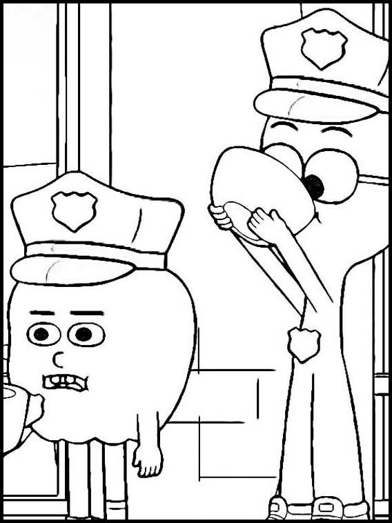 Dibujo de Animados de Manzana y Cebolla para Colorear