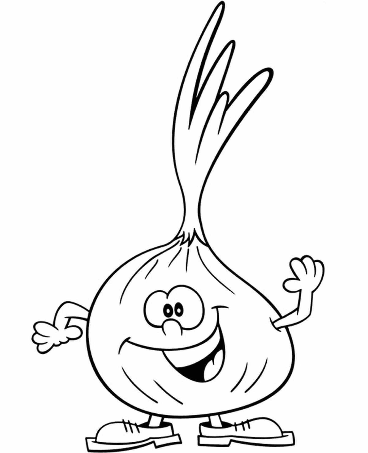 Dibujo de Diversin con Cebolla para Colorear