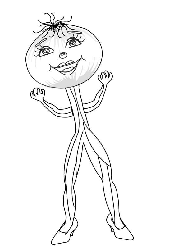 Dibujo de Cebolla Hembra para Colorear