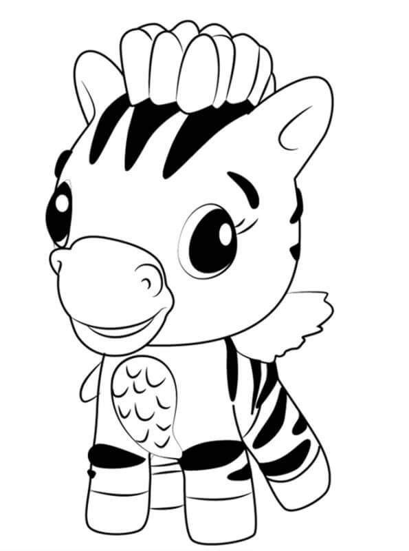 Dibujo de Adorable Cebra para Colorear