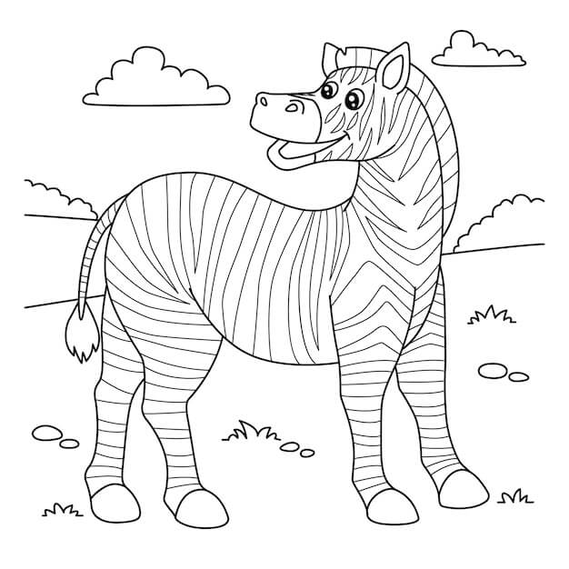 Dibujo de Cebra Divertida para Colorear