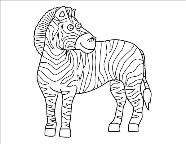 Dibujo de Cebra Sencilla para Colorear