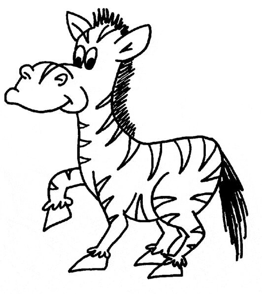 Dibujo de Simple Cebra para Colorear