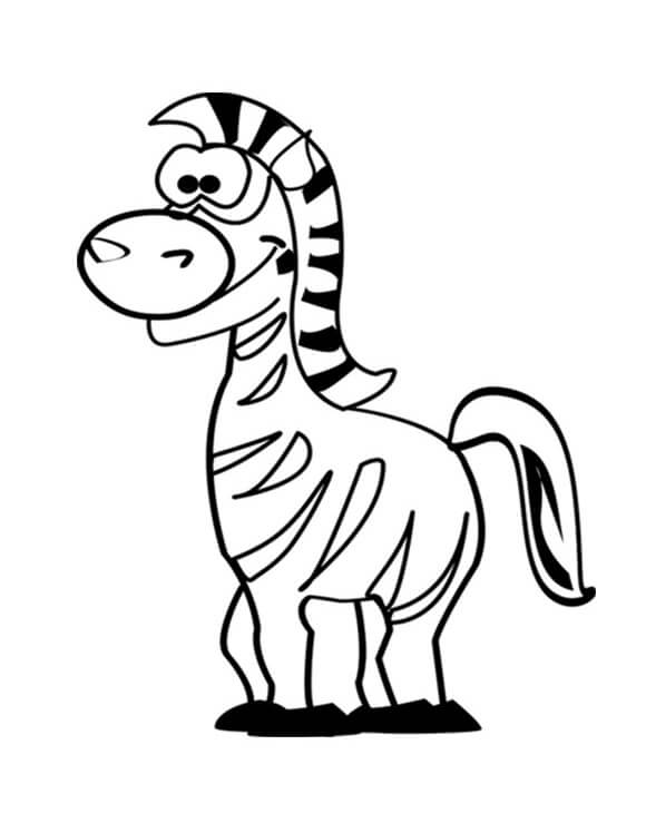 Dibujo de Divertida Cebra para Colorear