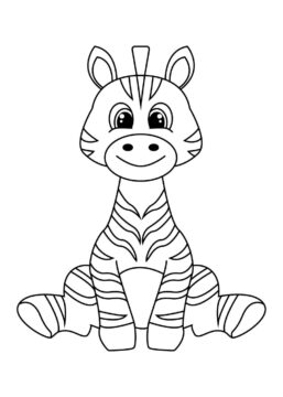 Dibujo de Sonrisa Cebra Sentado para Colorear